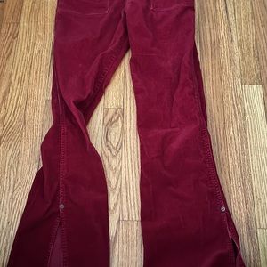 Red corduroy Abercrombie and Fitch bellbottoms